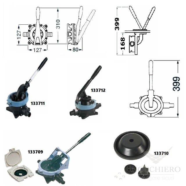 Pompa Di Sentina Manuale 440mm - Per Imbarcazioni, Piccole Barche - Foto 3
